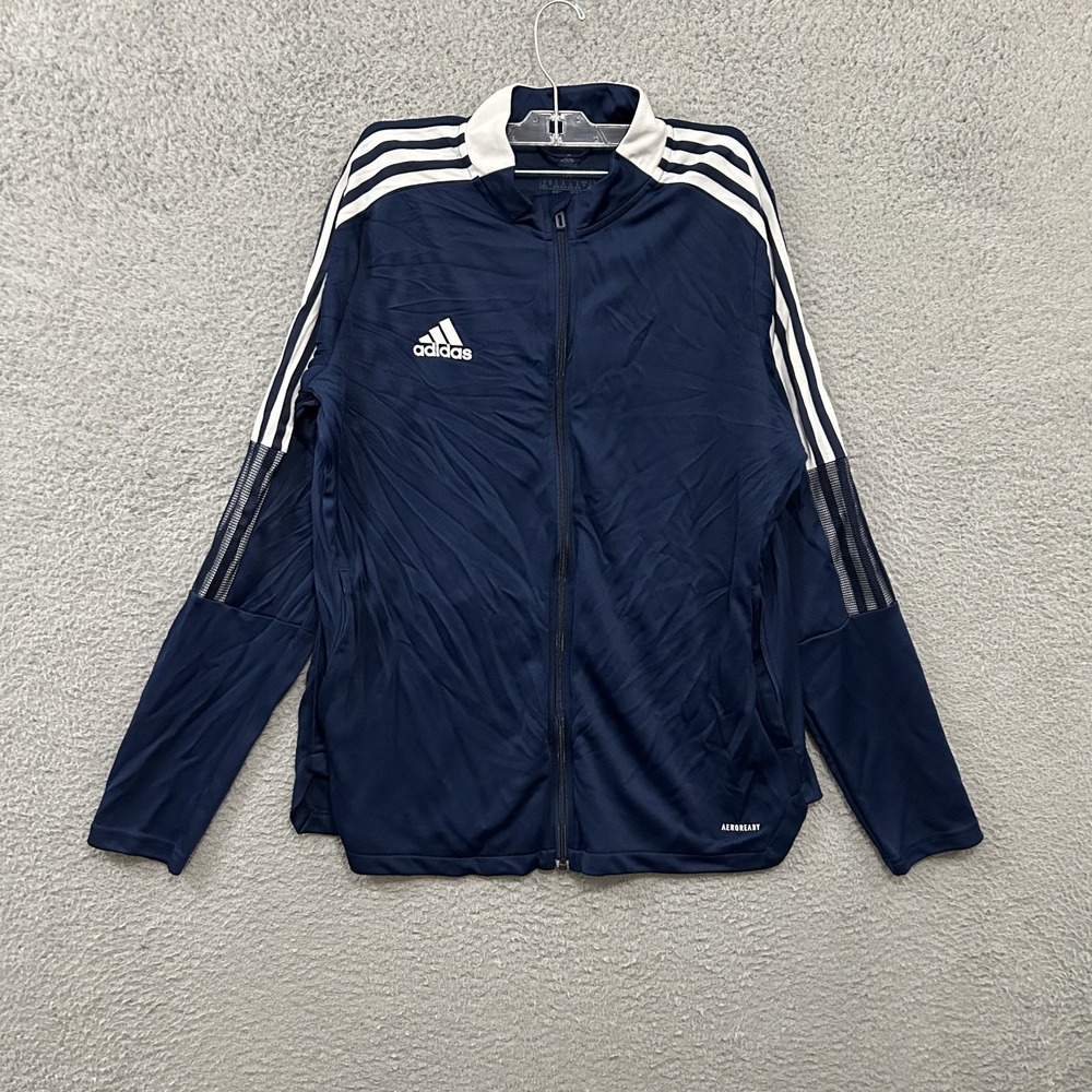 Adidas Jacket Womens 1X Blue Tiro Track Full Zip Lightweight Outdoors Ladies